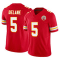 KC.Chiefs #5 Mansoor Delane Player Red Limited Vapor F.U.S.E. Home Game Edoa Stitched Jerseys