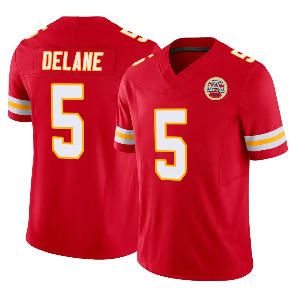 KC.Chiefs #5 Mansoor Delane Player Red Limited Vapor F.U.S.E. Home Game Edoa Stitched Jerseys