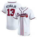 A.Braves #13 Ronald Acuna Jr Player White Limited Elite Home Game Edoa Stitched Jerseys
