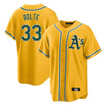 Athletics #33 Henry Bolte Player Gold Alternate Home Game Edoa Stitched Jerseys
