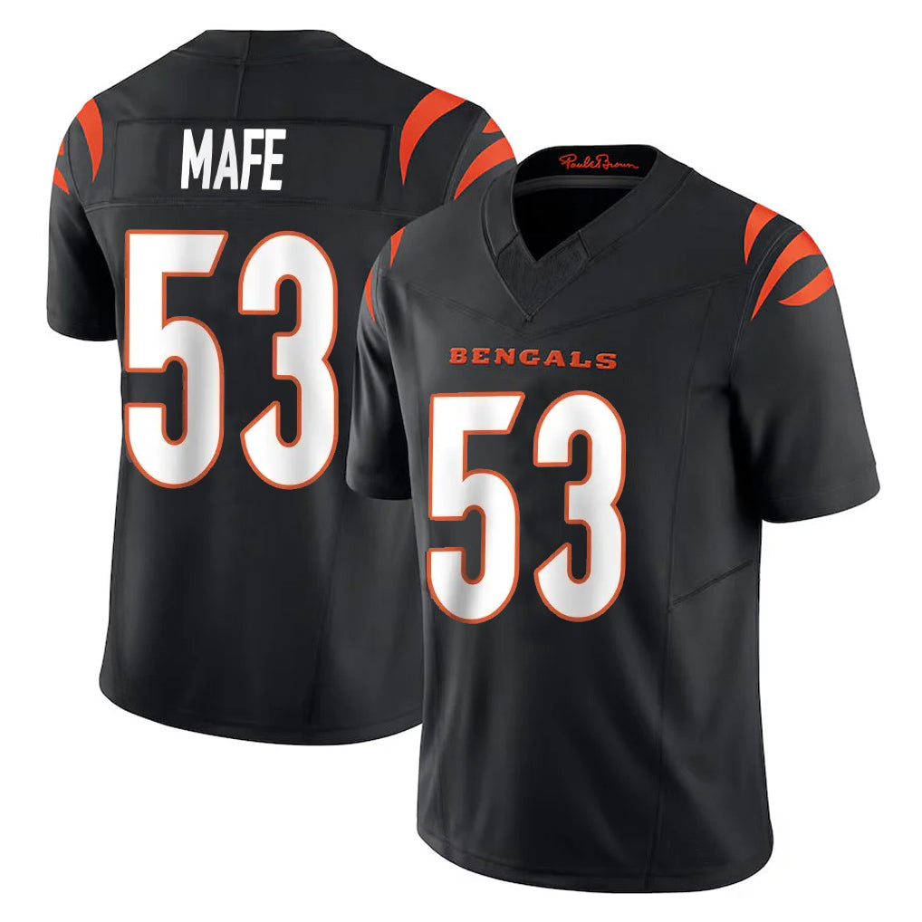 C.Bengals #53 Boye Mafe Player Black Vapor F.U.S.E. Limited Home Game Edoa Stitched Jerseys