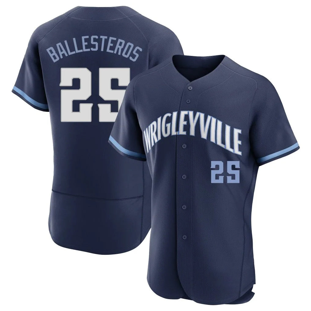 C.Cubs #25 Mois¨¦s Ballesteros Player Navy City Connect Limited Elite Home Edoa Stitched Jerseys