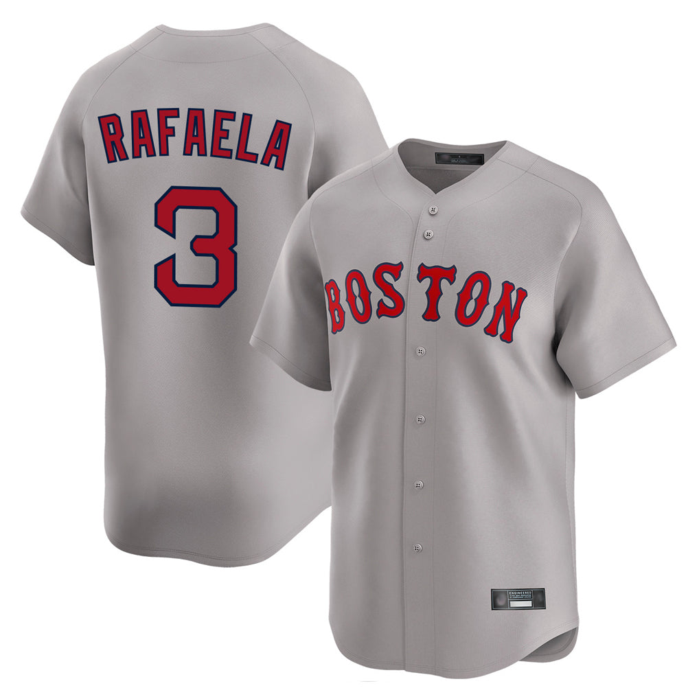 B.Red Sox #3 Ceddanne Rafaela Player Gray Road Limited Home Game Edoa Stitched Jerseys