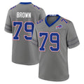 B.Bills #79 Spencer Brown Player Gray Nickel City Home Game Edoa Stitched Jerseys
