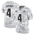 A.Falcons #4 Jahan Dotson Player Camo Salute to Service Limited Edoa Stitched Jerseys