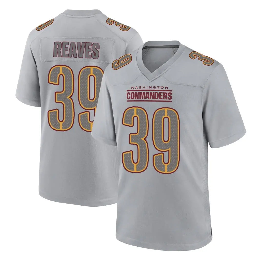 W.Commanders #39 Jeremy Reaves Player Gray Atmosphere Fashion Home Game Edoa Stitched Jerseys