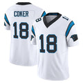 C.Panthers #18 Jalen Coker Player White Vapor F.U.S.E. Limited Home Game Edoa Stitched Jerseys