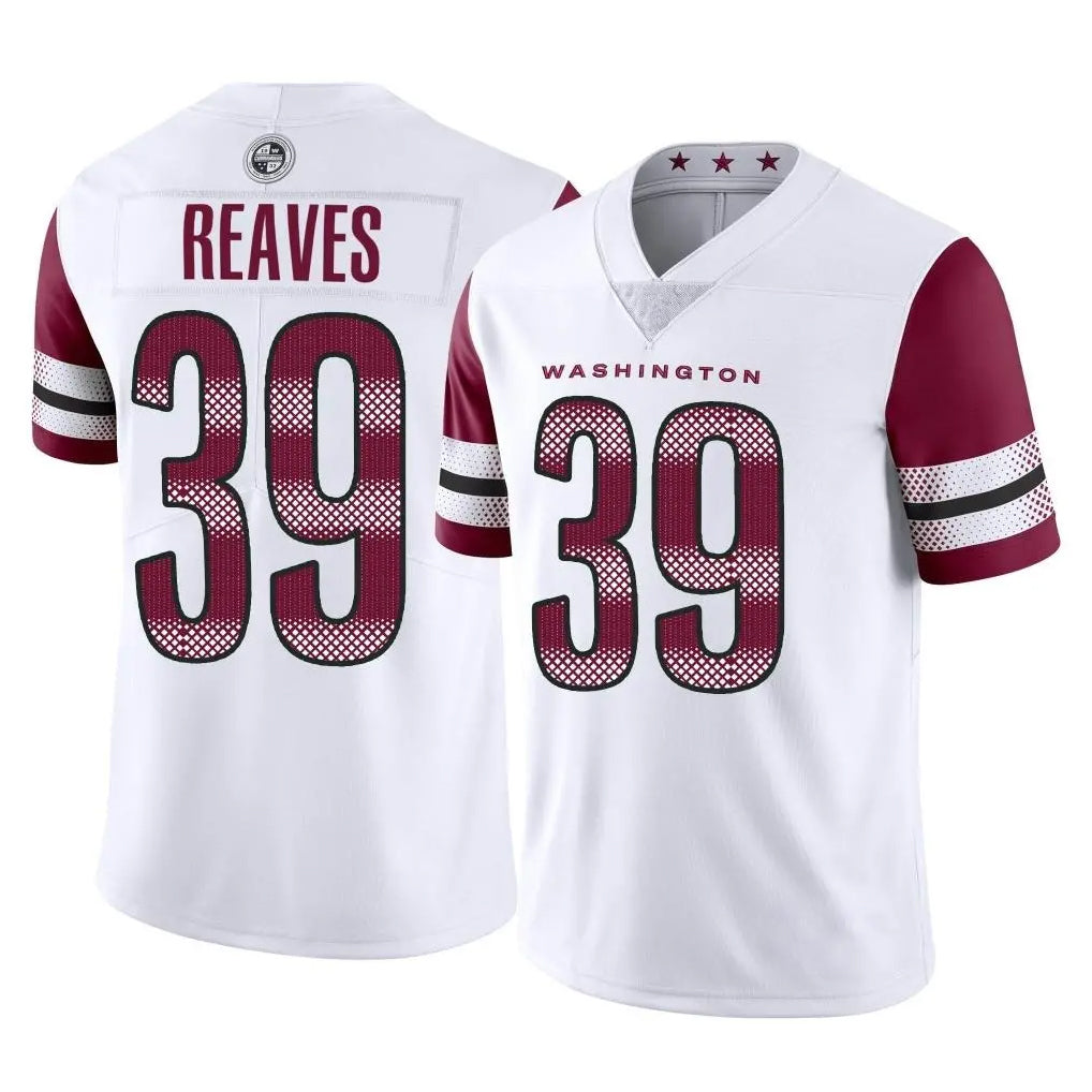 W.Commanders #39 Jeremy Reaves Player White Limited Vapor Home Game Edoa Stitched Jerseys