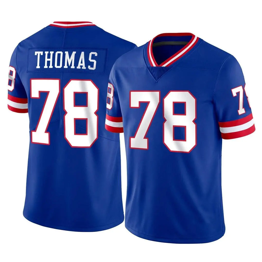 NY.Giants #78 Andrew Thomas Player Royal Classic Vapor Home Game Edoa Stitched Jerseys