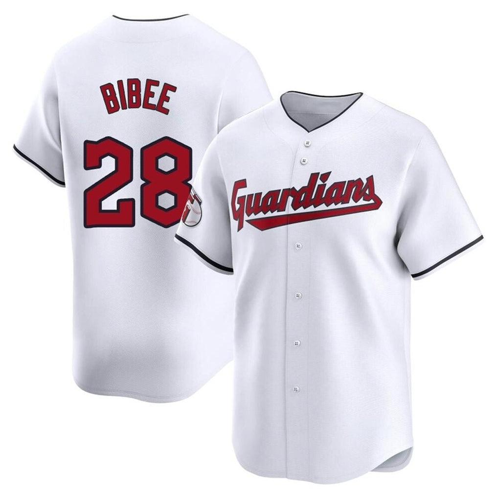 C.Guardians #28 Tanner Bibee Player White Limited Home Edoa Stitched Jerseys