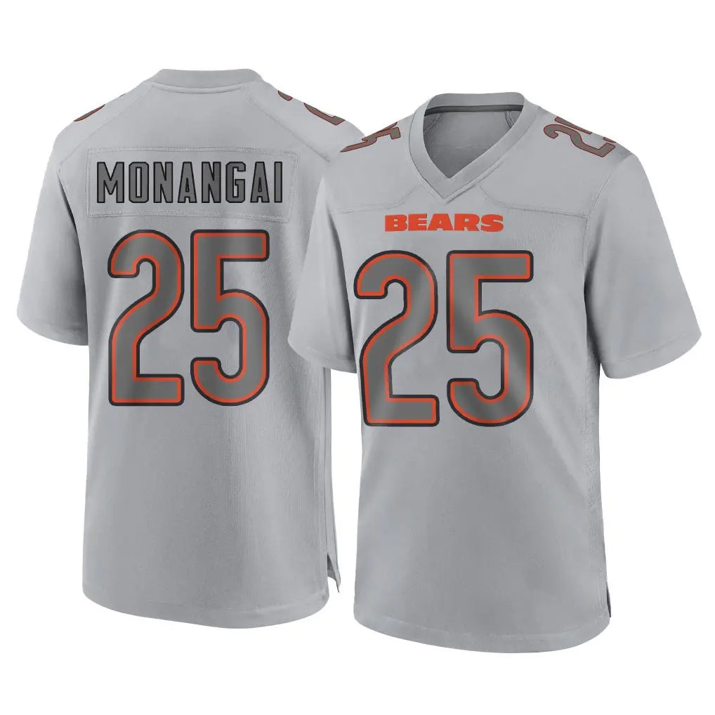 C.Bears #25 Kyle Monangai Player Gray Atmosphere Fashion Game Edoa Stitched Jerseys