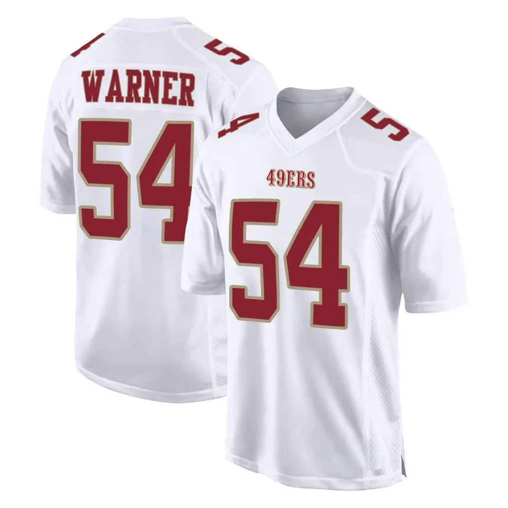 SF.49ers #54 Fred Warner Player White Fashion Home Game Edoa Stitched Jerseys