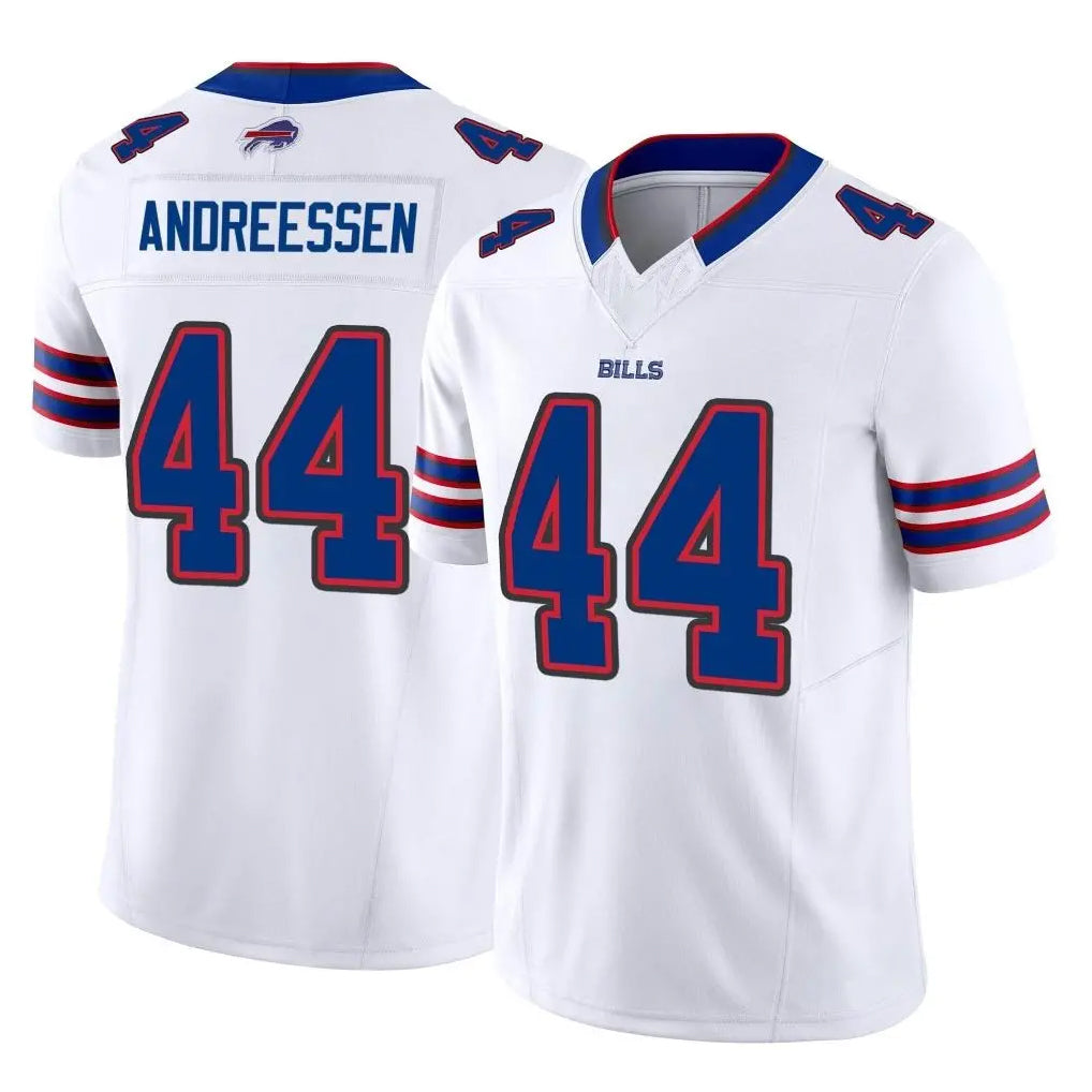 B.Bills #44 Joe Andreessen Player White Vapor F.U.S.E. Limited Home Game Edoa Stitched Jerseys