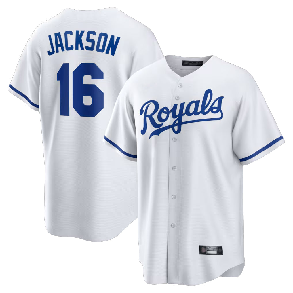 KC.Royals #16 Bo Jackson Player White Home Game Edoa Stitched Jerseys