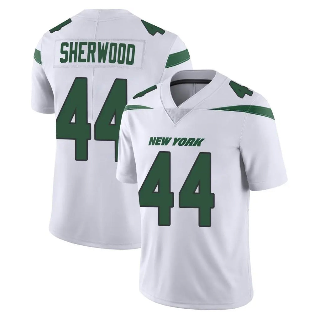 NY.Jets #44 Jamien Sherwood Player White Spotlight Limited Vapor Home Game Edoa Stitched Jerseys
