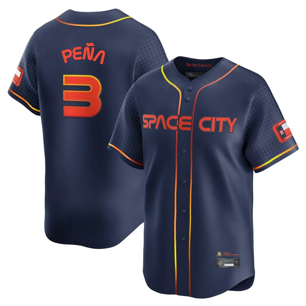 H.Astros #3 Jeremy Pe?a Player Navy City Connect Home Limited Edoa Stitched Jerseys