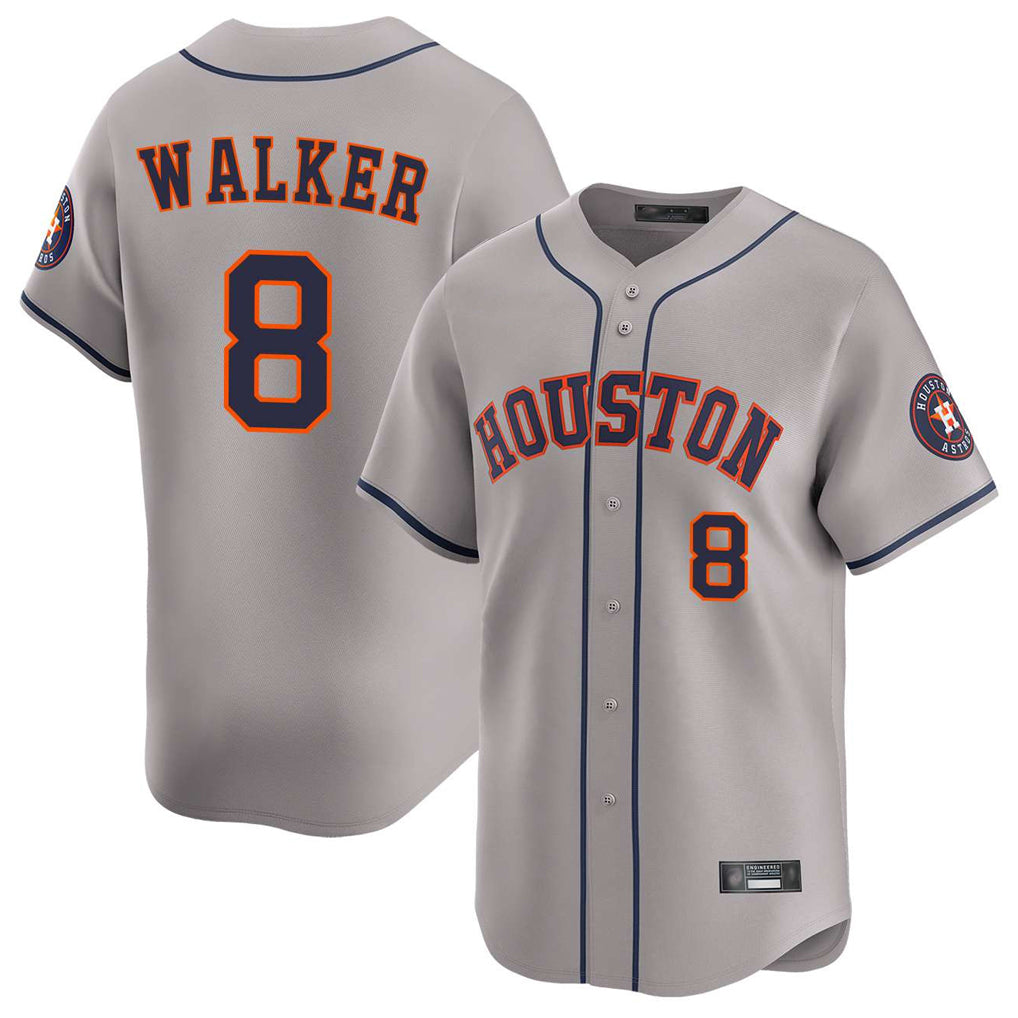 H.Astros #8 Christian Walker Player Gray Home Limited Edoa Stitched Jerseys