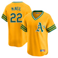 Athletics #22 Jeff McNeil Player Gold Cooperstown Collection T-shirt Game Edoa Stitched Jerseys