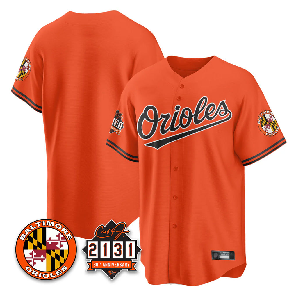 B.Orioles ## Orioles Blank Player Orange 30th Anniversary of 2131 Home Game Edoa Stitched Jerseys