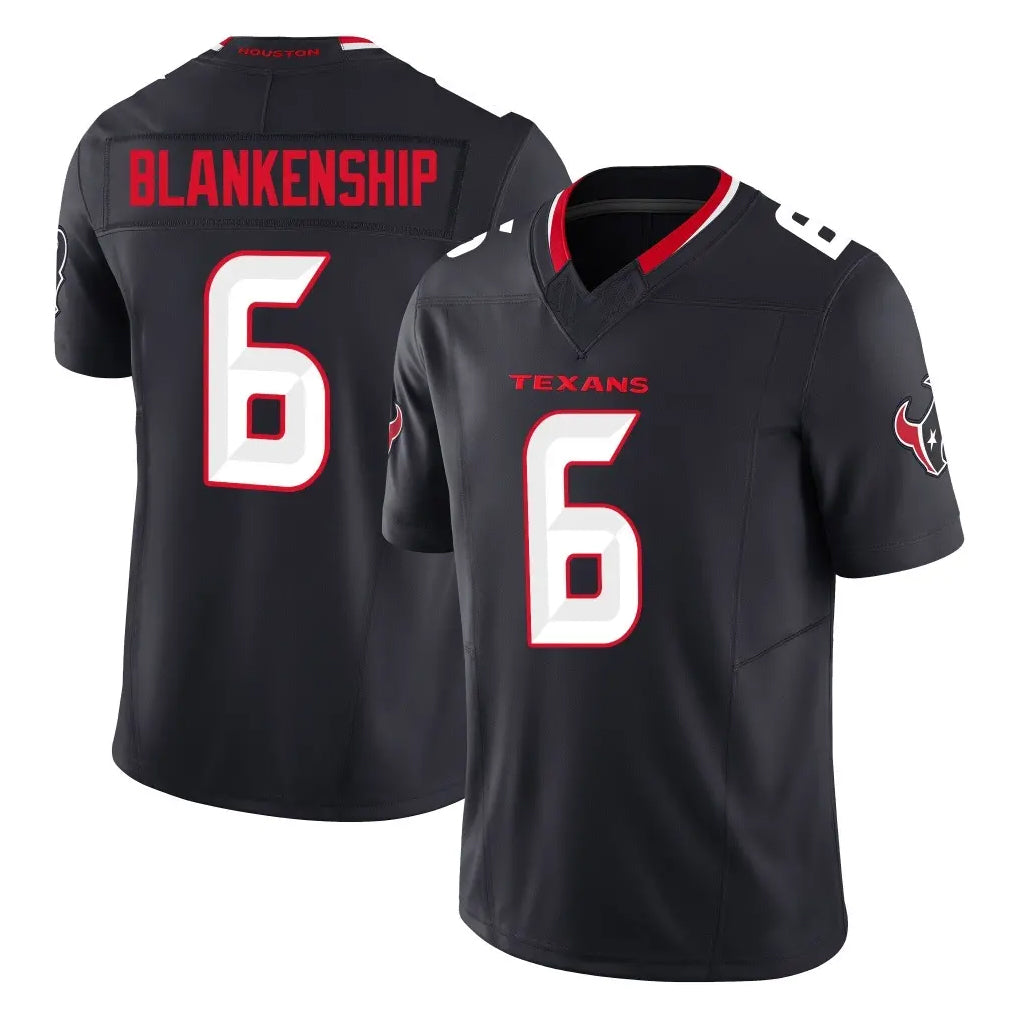 H.Texans #6 Reed Blankenship Player Navy Limited Alternate Vapor F.U.S.E. Home Game Edoa Stitched Jerseys