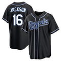 KC.Royals #16 Bo Jackson Player Black Carbon Fashion Home Game Edoa Stitched Jerseys