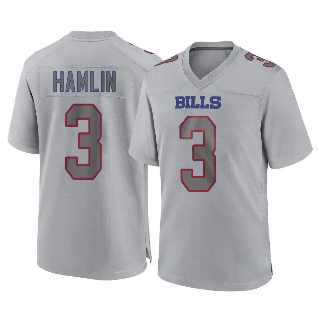 B.Bills #3 Damar Hamlin Player Gray Home Game Edoa Stitched Jerseys
