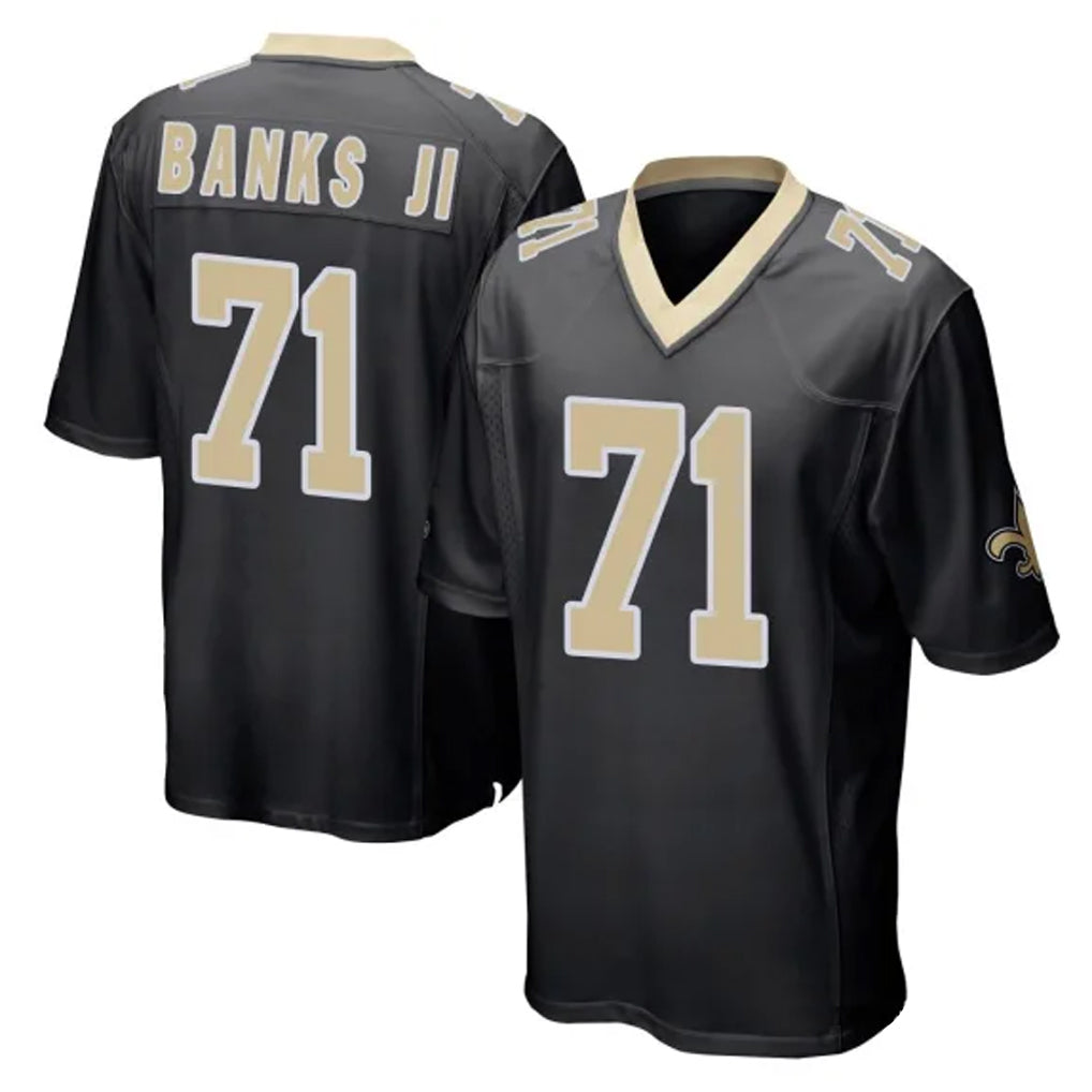 NO.Saints #71 Kelvin Banks Jr. Player Black Home Game Edoa Stitched Jerseys