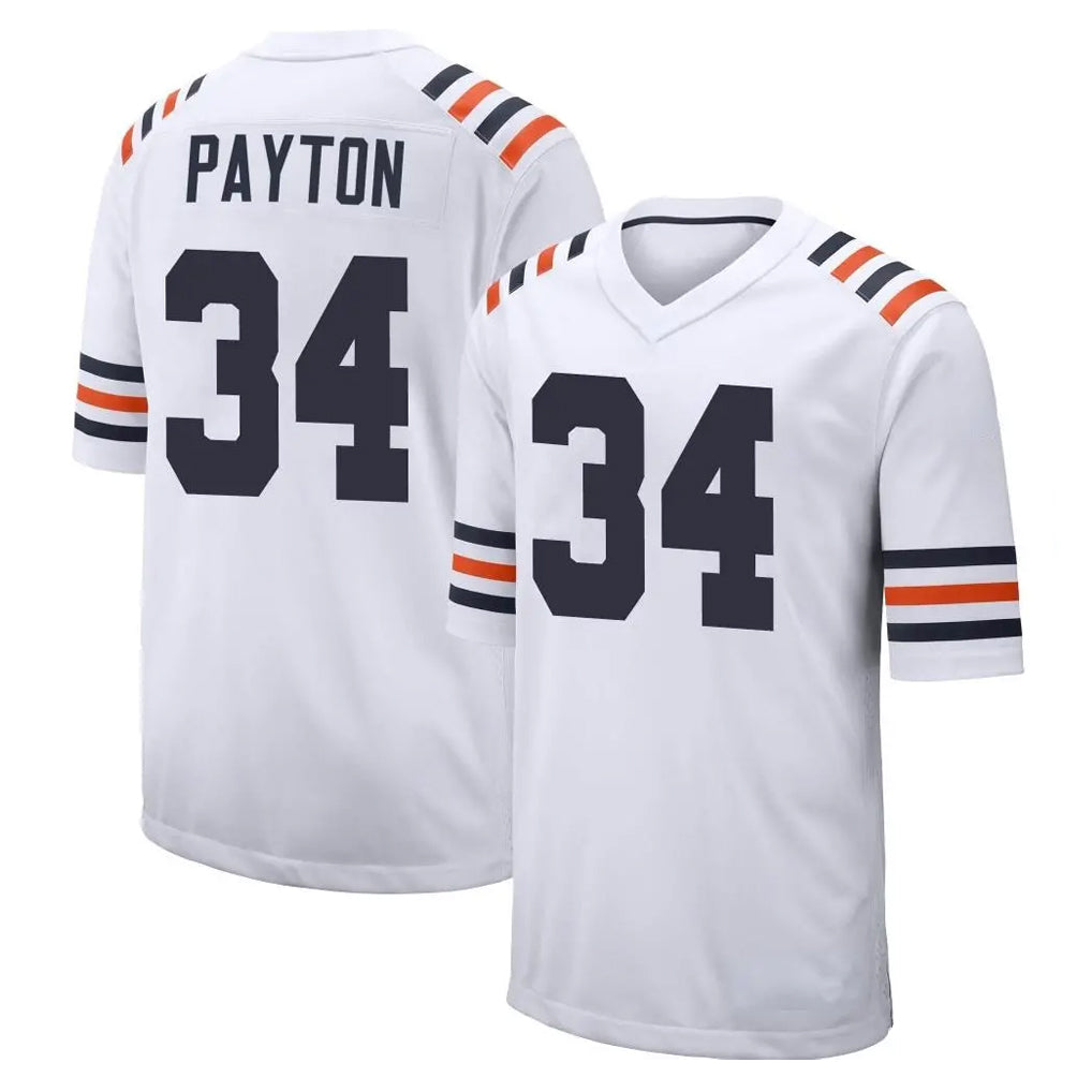 C.Bears #34 Walter Payton Player White Classic Home Game Edoa Stitched Jerseys