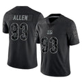 C.Bengals #93 Jonathan Allen Player Black Reflective Limited Game Edoa Stitched Jerseys