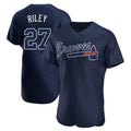 A.Braves #27 Austin Riley Player Navy Alternate Limited Elite Home Game Edoa Stitched Jerseys