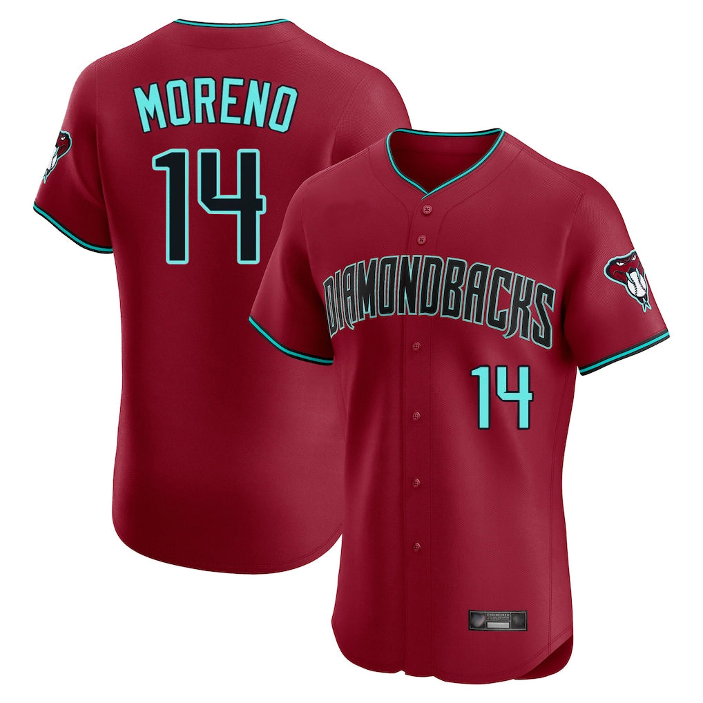 A.Diamondbacks #14 Gabriel Moreno Player Red Limited Elite Home Game Edoa Stitched Jerseys