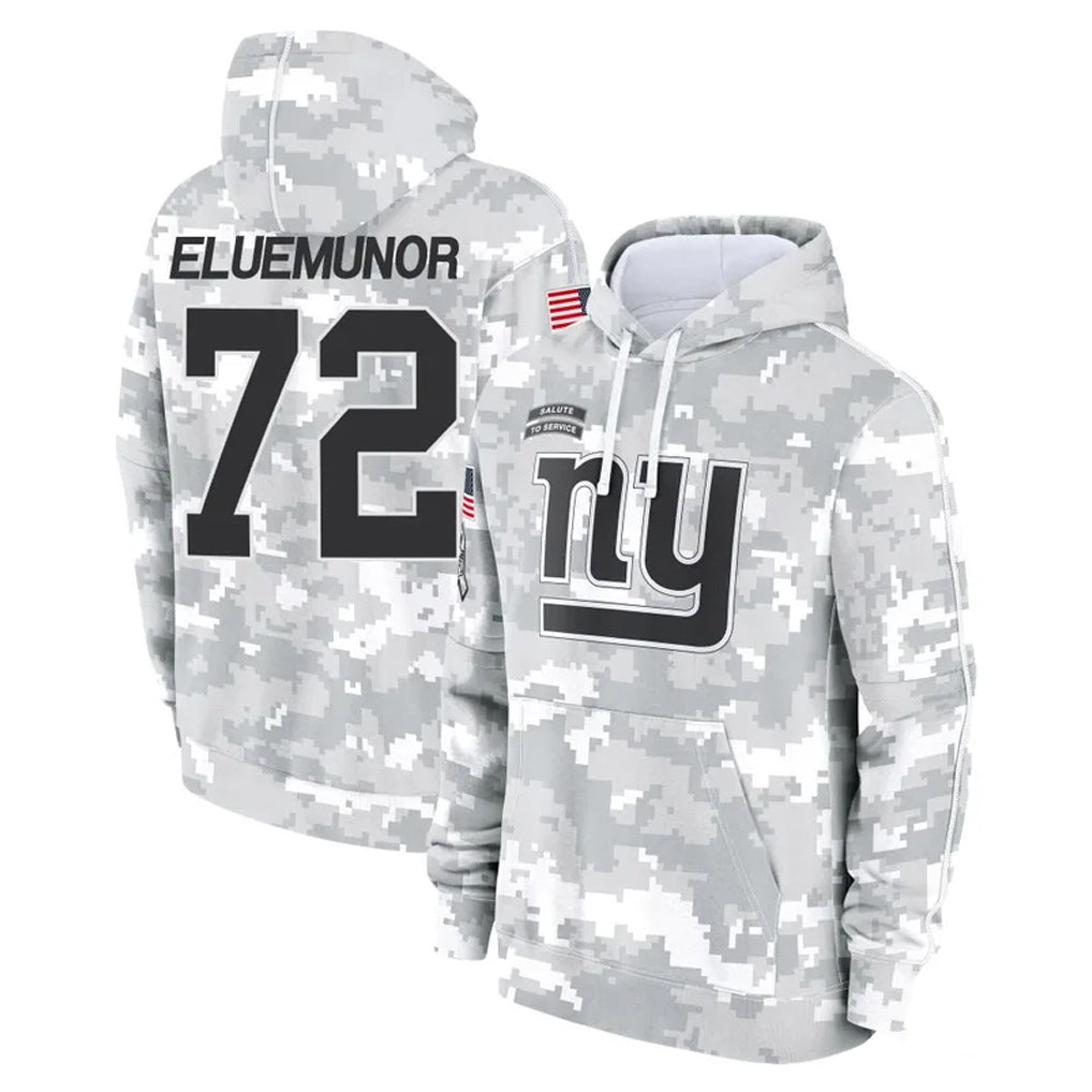 NY.Giants #72 Jermaine Eluemunor Player Arctic Camo Salute to Service Pullover Hoodies Limited Game Edoa Stitched Jerseys