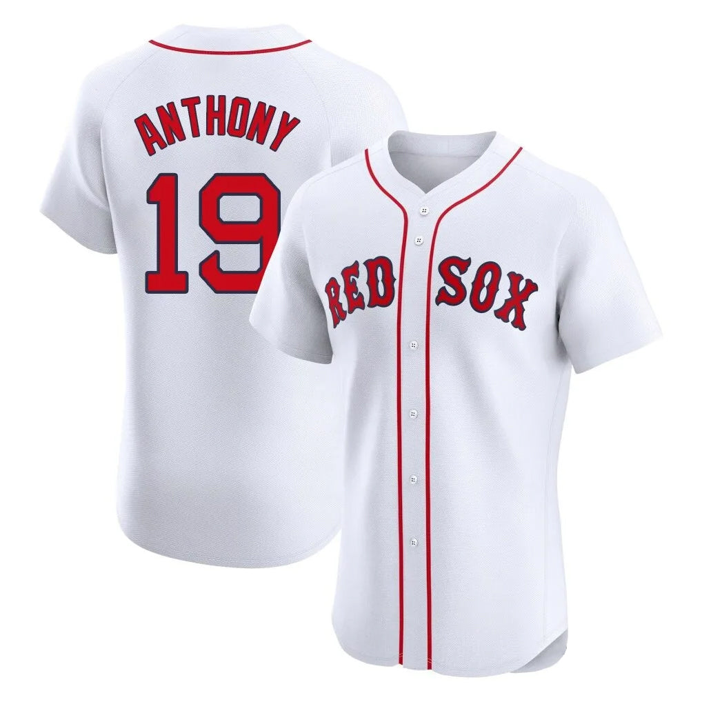 B.Red Sox #19 Roman Anthony Player White Limited Elite Home Game Edoa Stitched Jerseys