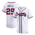 A.Braves #29 John Smoltz Player White Limited Elite Home Game Edoa Stitched Jerseys
