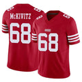 SF.49ers #68 Colton McKivitz Player Red Limited Vapor F.U.S.E. Home Game Edoa Stitched Jerseys