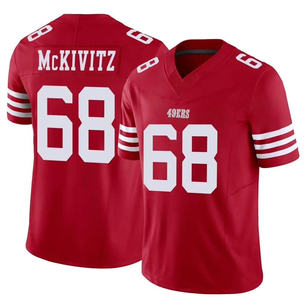 SF.49ers #68 Colton McKivitz Player Red Limited Vapor F.U.S.E. Home Game Edoa Stitched Jerseys