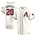 A.Diamondbacks #20 Luis Gonzalez Player Cream Limited Home Game Edoa Stitched Jerseys