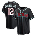 A.Diamondbacks #12 Lourdes Gurriel Jr Player Black Home Game Edoa Stitched Jerseys