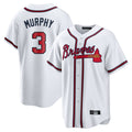 A.Braves #3 Dale Murphy Player White Home Game Edoa Stitched Jerseys