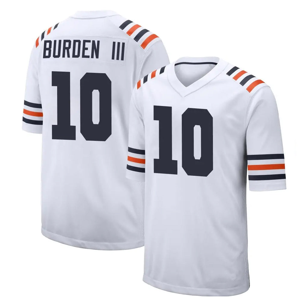 C.Bears #10 Luther Burden III Player White Classic Home Game Edoa Stitched Jerseys