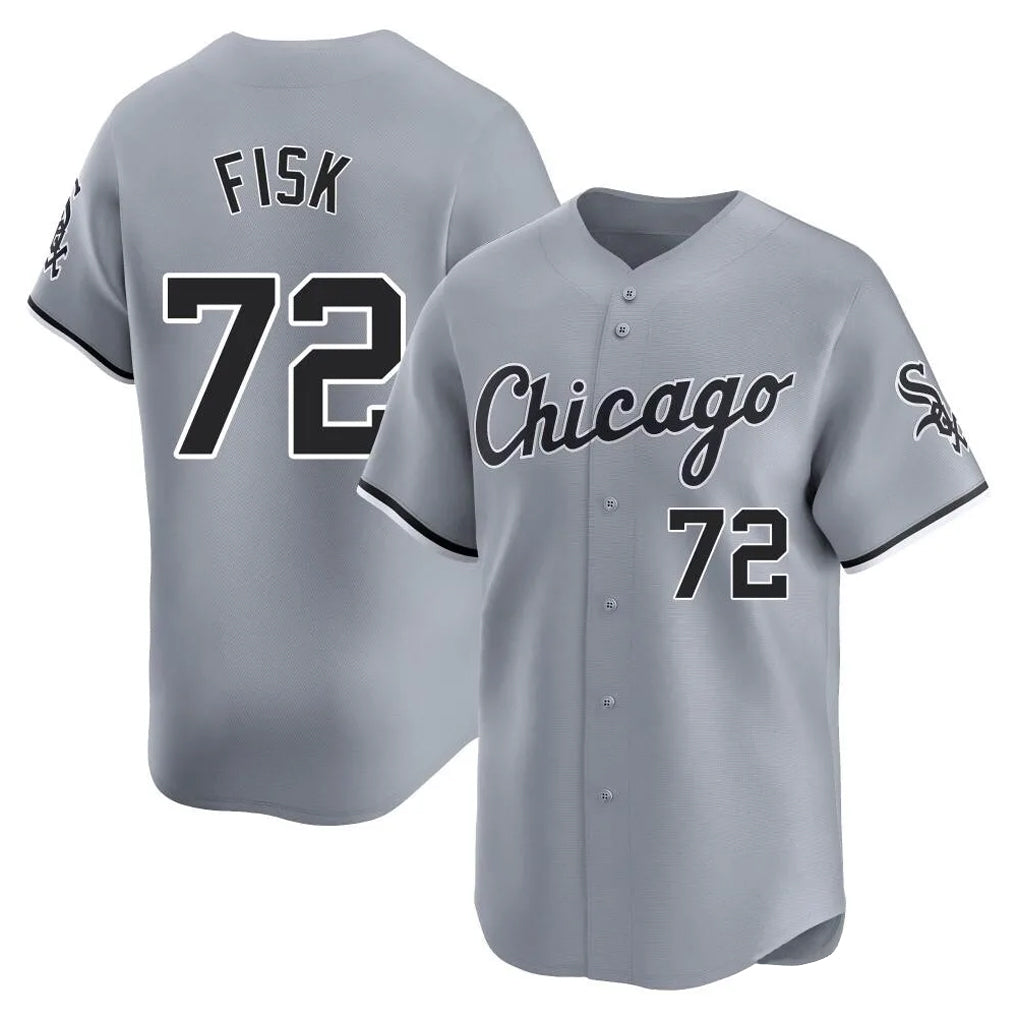 C.White Sox #72 Carlton Fisk Player Gray Road Limited Home Edoa Stitched Jerseys