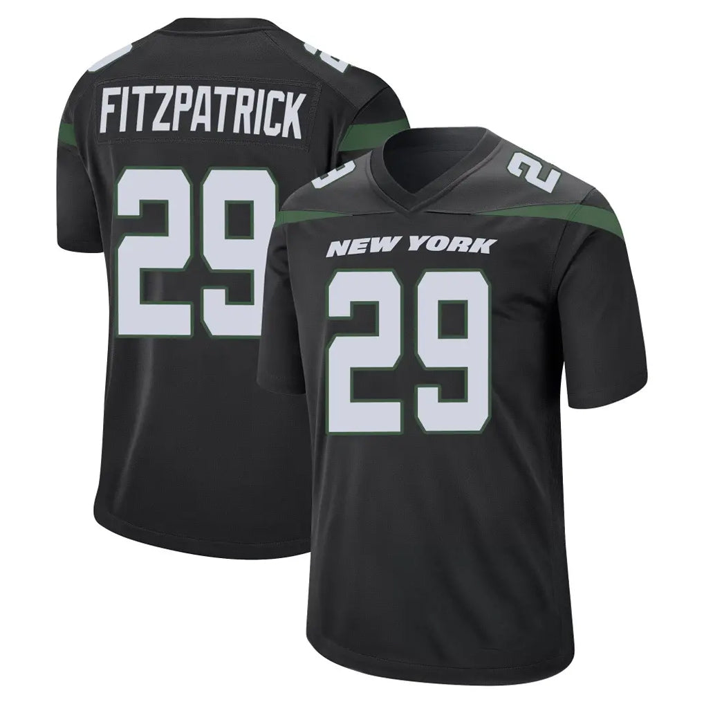 NY.Jets #29 Minkah Fitzpatrick Player Stealth Black Home Game Edoa Stitched Jerseys