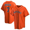 H.Astros #7 Craig Biggio Player Orange Home Game Edoa Stitched Jerseys
