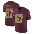 W.Commanders #67 Nick Allegretti Player Burgundy Alternate Vapor Untouchable Home Game Edoa Stitched Jerseys