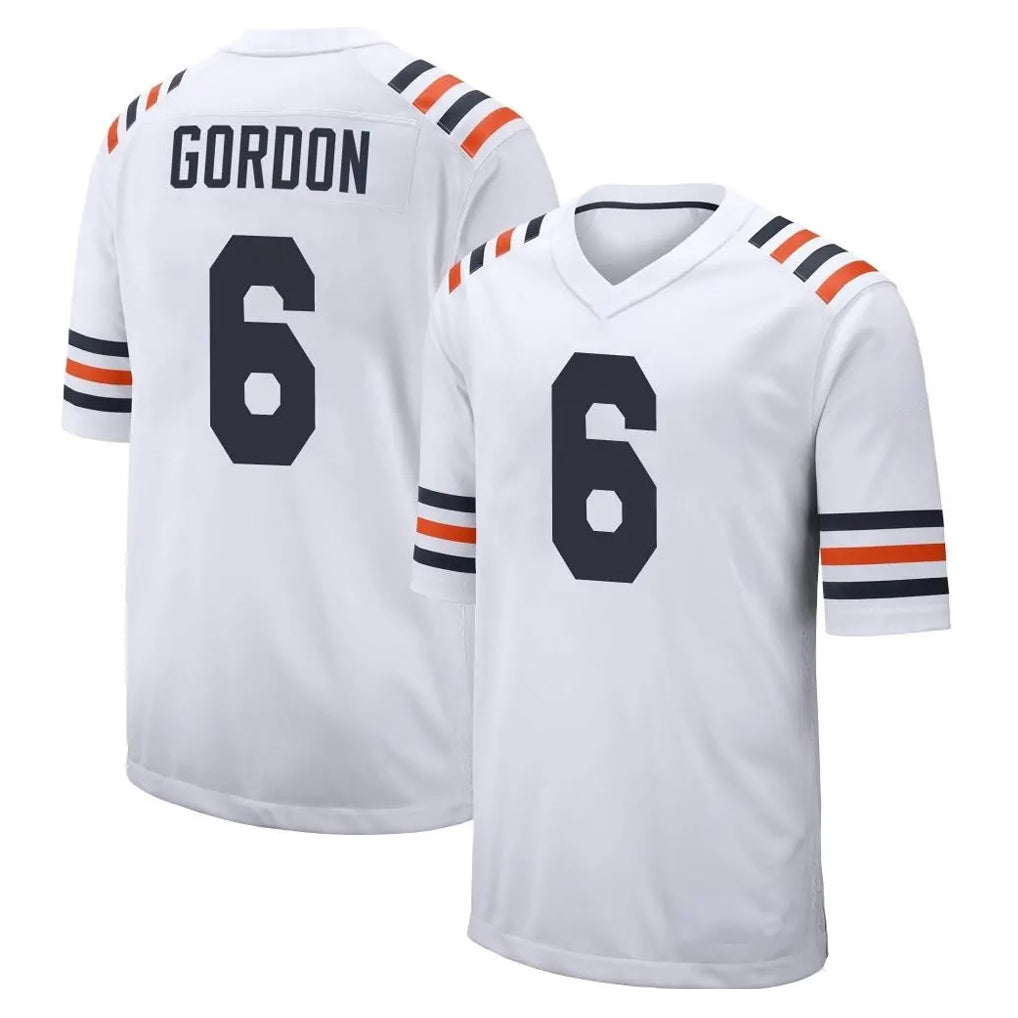 C.Bears #6 Kyler Gordon Player White Classic Home Game Edoa Stitched Jerseys