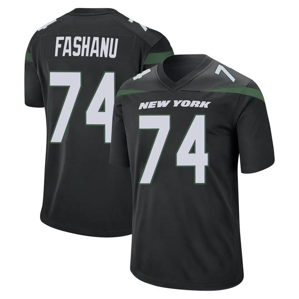 NY.Jets #74 Olu Fashanu Player Stealth Black Home Game Edoa Stitched Jerseys
