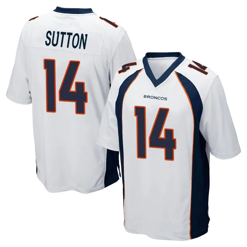 D.Broncos #14 Courtland Sutton Player White Game Edoa Stitched Jerseys