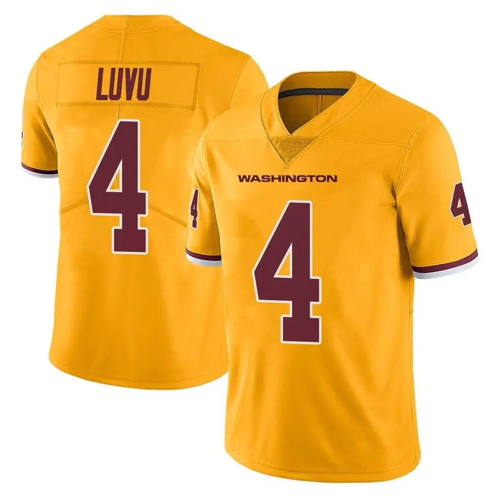 W.Commanders #4 Frankie Luvu Player Gold Limited Color Rush Home Game Edoa Stitched Jerseys