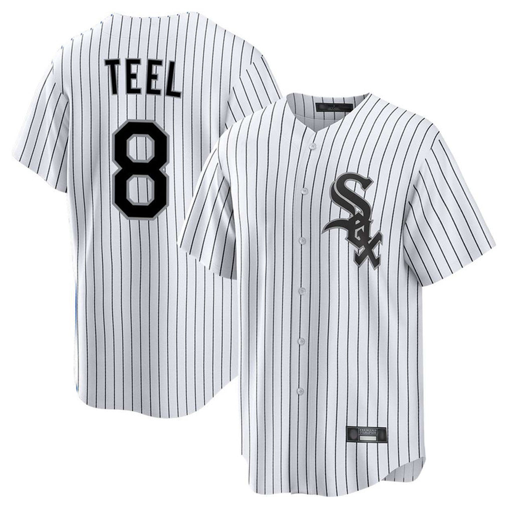 C.White Sox #8 Kyle Teel Player White Stripe Home Game Edoa Stitched Jerseys