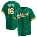 Athletics #16 Nick Kurtz Player Kelly Green Home Game Edoa Stitched Jerseys
